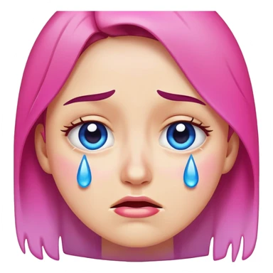 cry face emoji, bi-sexual flag colored tears  sticker