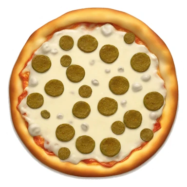 White sauce pizza with fried pickles on it sticker