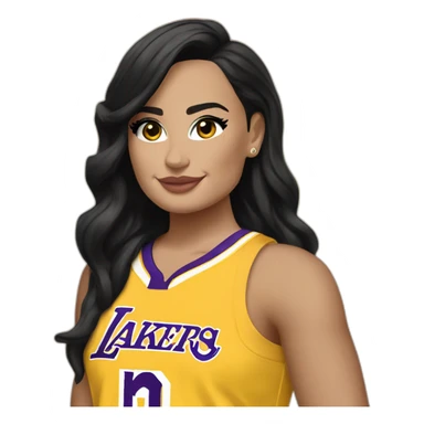demi lovato with yellow lakers jersey sticker