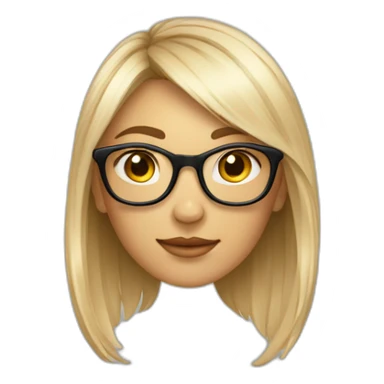 Femme jeune cheveux bland lunette sticker