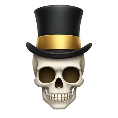 Skull with Afro haircut and tophat sticker