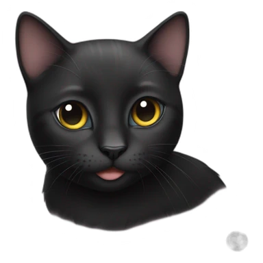 black cat "peace&love" sticker