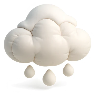 plush cushion style cloud with snow, cute and soft sticker