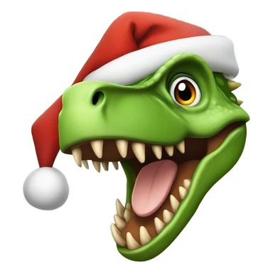 Dinosaur with Santa hat on sticker