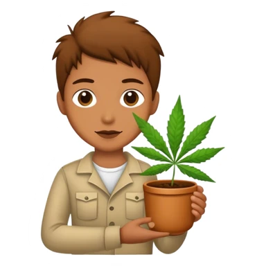 Me holding a pot leaf sticker
