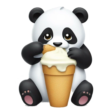 Panda eating ice creamer  sticker