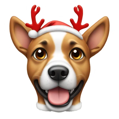Dog wearing Christmas antlers sticker