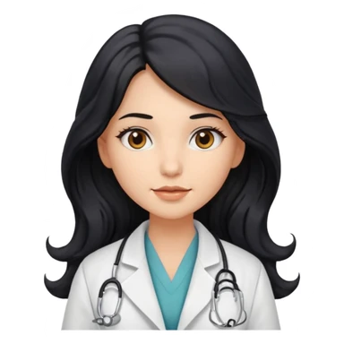a pretty bratz light dusky girl s a doctor with long wavy black hair  sticker