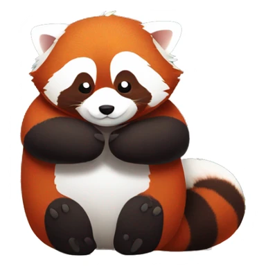 Red panda hug sticker