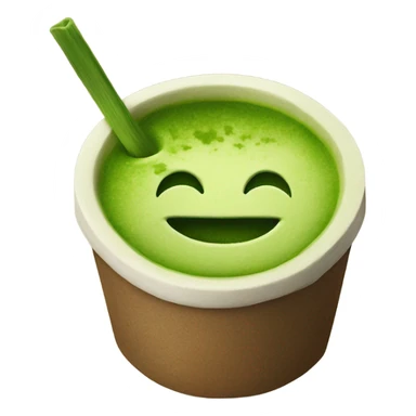 matcha in a handmade cup sticker