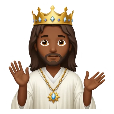 Dark skin Jesus Christ giving a crown away in hand sticker