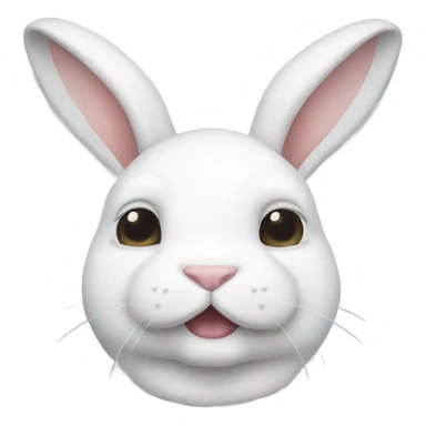 White bunny with muscles sticker