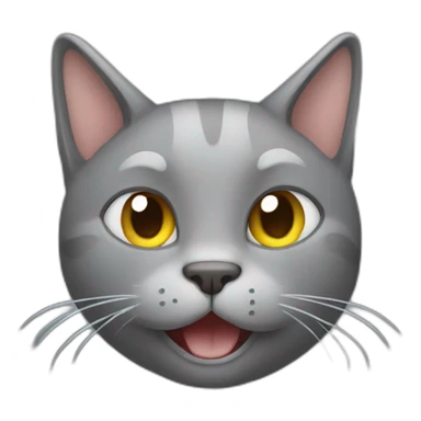Grey cat pooing sticker