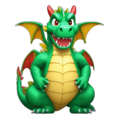 Un dragon qui mange Mario  sticker