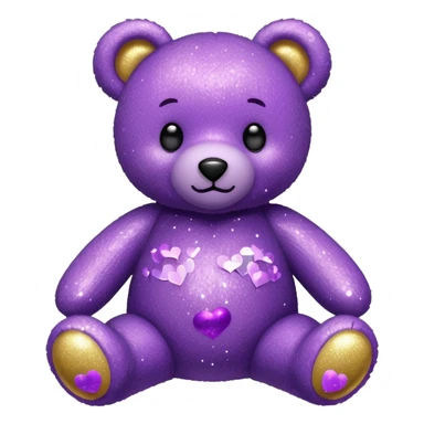 glitter purple ursinho sticker