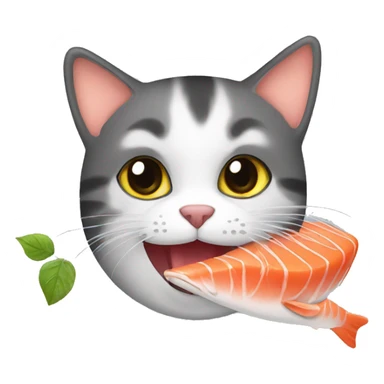 Cat eat salmon sticker