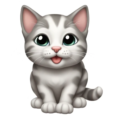 A kitten blowing a kiss sticker