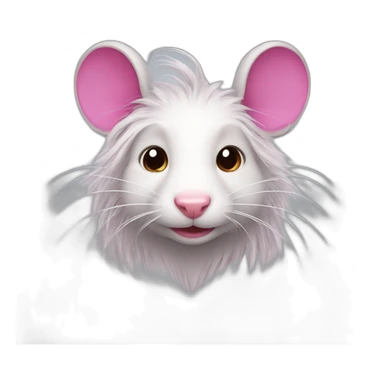 rat with dark pink long hair sticker