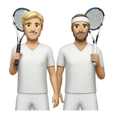 Two men tennis Caucasian  sticker