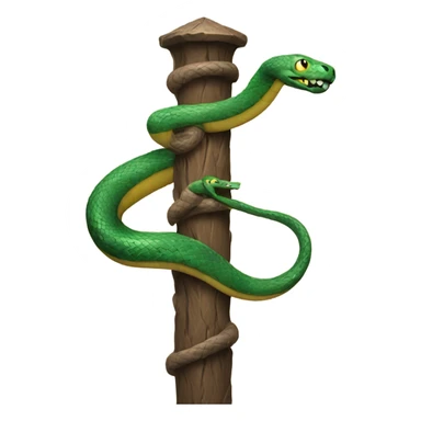 Snake climbing up wizard staff sticker