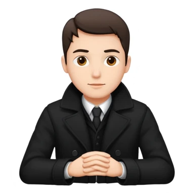 Man in black coat, sitting sticker