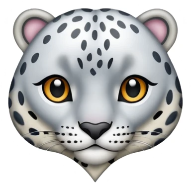 Realistic snow-Leopard-patterned heart sticker