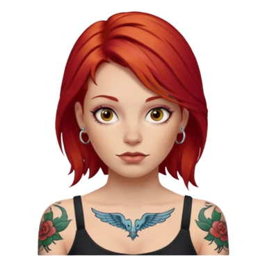 woman with red hair and tattoos sticker