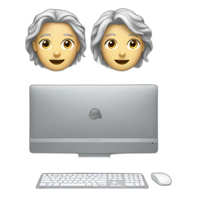 grey desktop with two monitors sticker