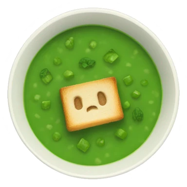 green soup with crouton sticker