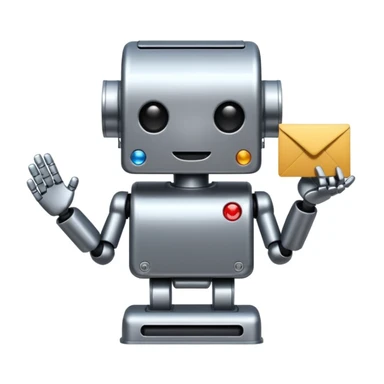 mailing bot (black background) sticker