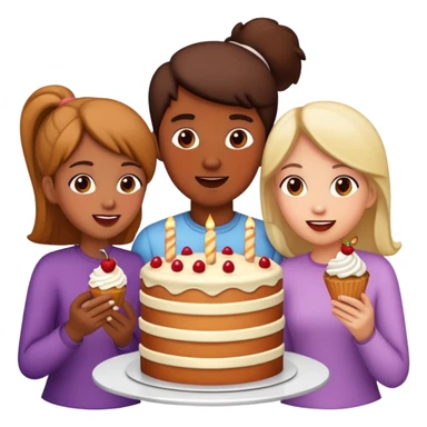 Four people eating cake sticker