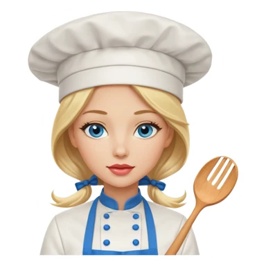 Beautiful, sexy,  long blonde hair, blue eyed, full lips female chef sticker