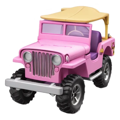 Cute Evil Batgirl 1942 Willy’s light pink army jeep hot wheels real riders sticker