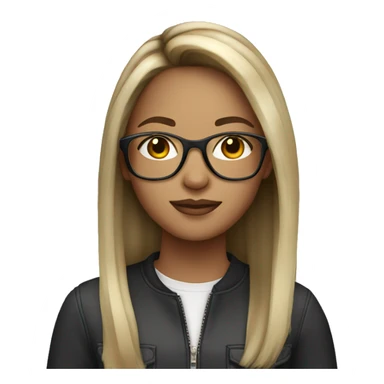 Brunette girl with blonde balayage hair with glasses sticker