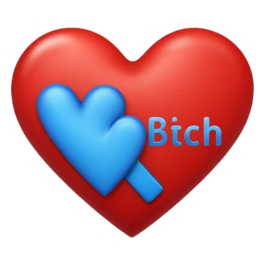 blue Bad bitch words written inside heart sticker
