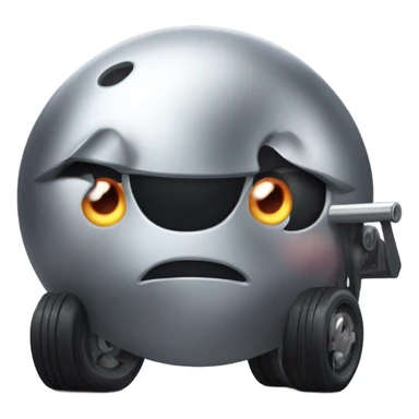 Metal cute black eyes Kirby ball driving on 4 car wheels sticker
