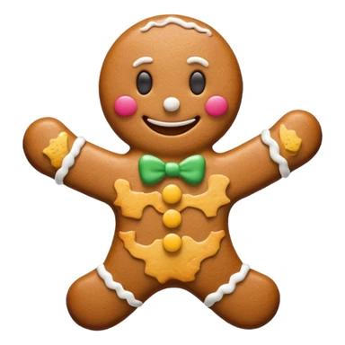 Emoji omino pan di zenzero bianco sticker