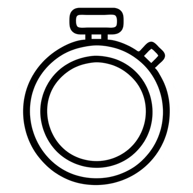 stopwatch with a green checkmark inside, outlined style, no text sticker