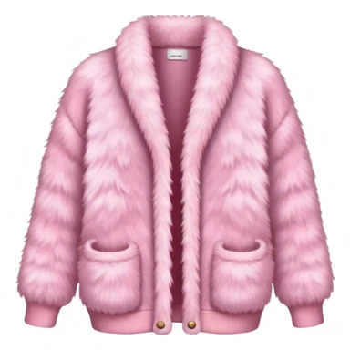 A fluffy pink fur cardigan with a cozy and stylish design sticker