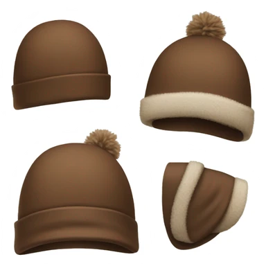 brown winter hat no person sticker