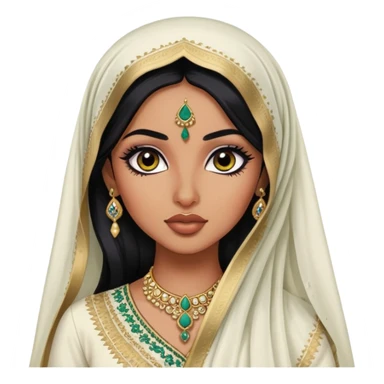 arabian nose, pretty lips, pakistani clothes, dupatta, dark skin, long black hair, pretty bratz baddie, black eyeliner sticker