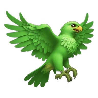 green hawk with the wings wide sticker