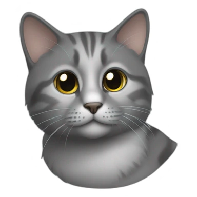 Un chat gris et noir sticker