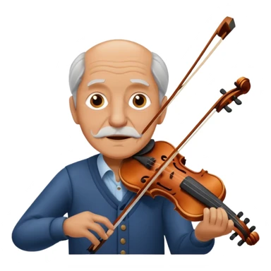 old man playing violin sticker