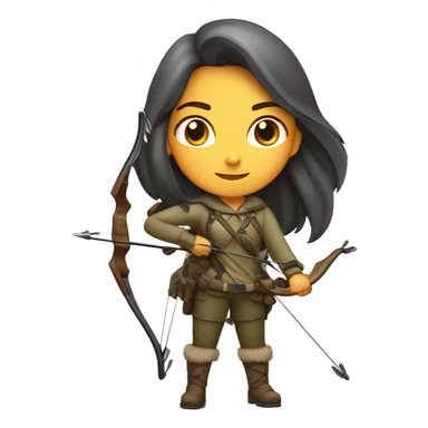 Long hair girl hunting sticker