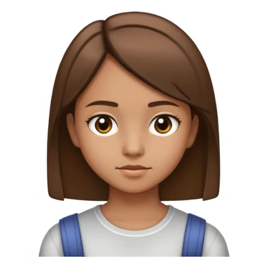 adolescente morenita clara, con cabello cafe lacio corto a los hombros  sticker