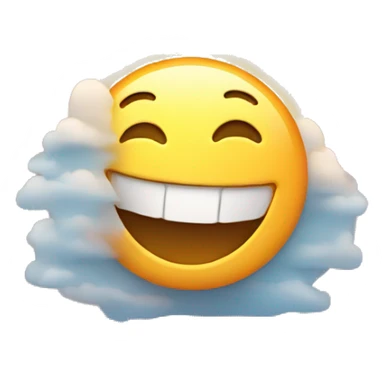 person laughing with sunrise sticker