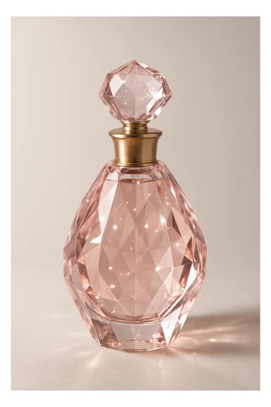 pink crystal perfume bottle, realistic, elegant sticker