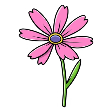 pink African daisy flower, Osteospermum, single flower with pink petals sticker