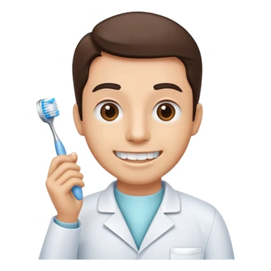 dentist with toothbrush sticker